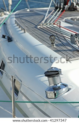 Detail of a modern yacht decks