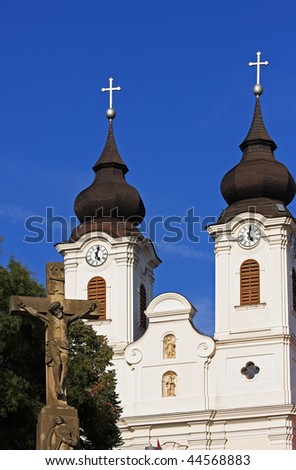 The church of Tihany(Hungary) is interesting for the double towers