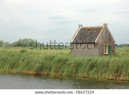 Little house on the bank of canal