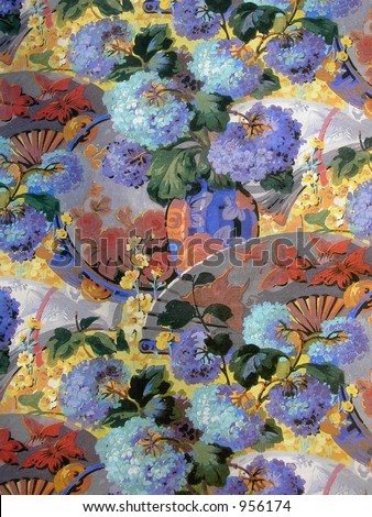oriental background with butterflies