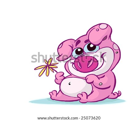 Cute Pink Pig Stock Photo 25073620 : Shutterstock