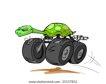 stock vector monstertruck turtle