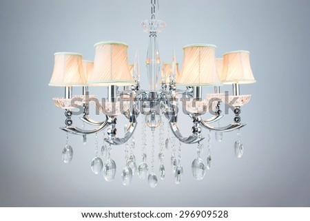 Chandelier Lamp for Home decoration with isolated on white.