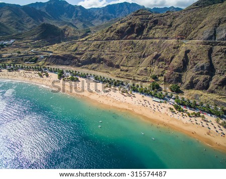Playa de Las Teresitas, a famous beach near Santa Cruz de Tenerife
