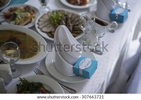 Served for banquet tables in a luxurious interior.