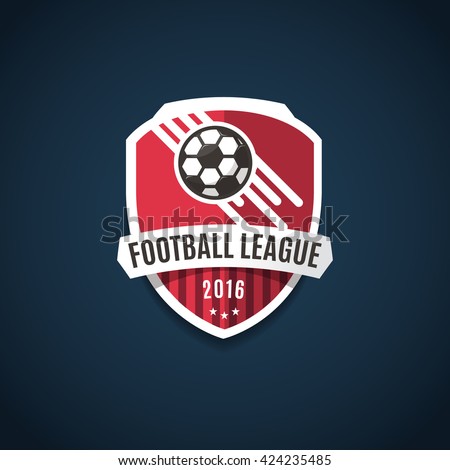 Football league logo, labels, emblems and design elements for sport team 2016. Vector illustration.
