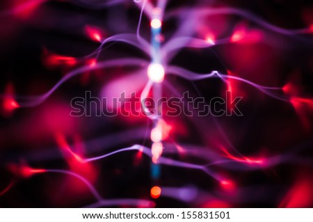 Abstract Science pattern: Plasma gas traces on black