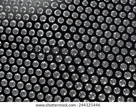 Sparking diamonds on black background. Luxury pattern