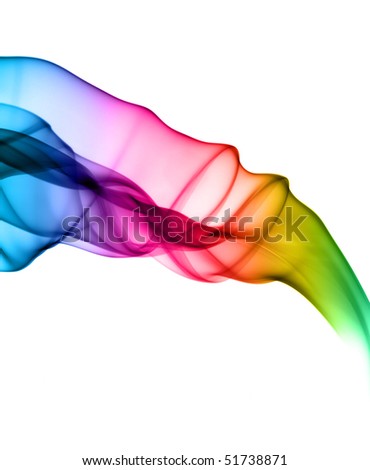 Gradient colors. Colored abstract smoke shapes over white background