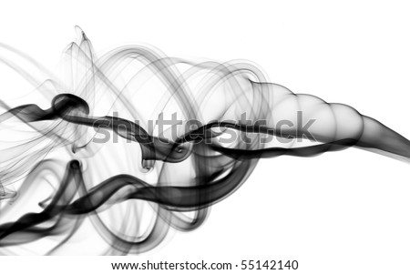 stock photo : Black Abstract smoke pattern over the white background