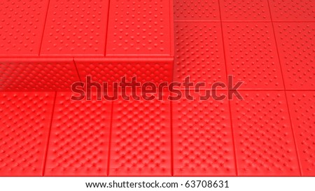 Soft and safe space concept - red mattresses. Large resolution
