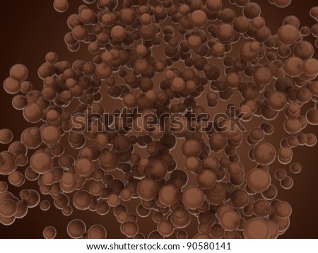 Sweet chocolate orbs over brown gradient background