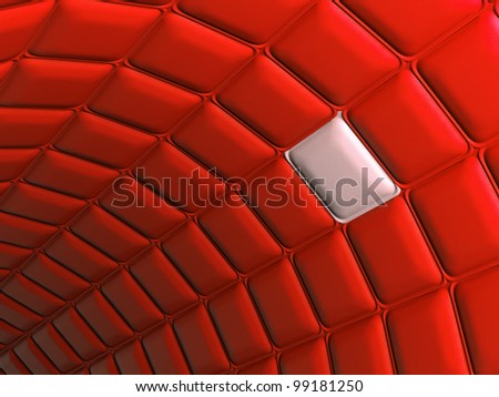 Uniqueness: Red leather pattern arch shape with unique segment