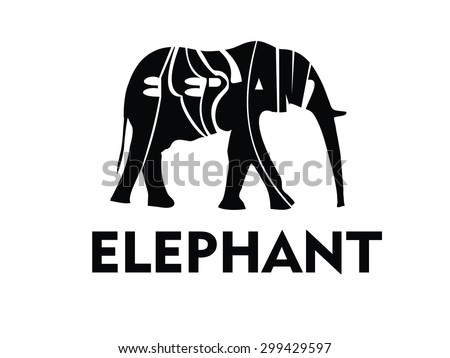 Elephant Typography, Animal Typography, Animal Vector - Stock Image -  Everypixel