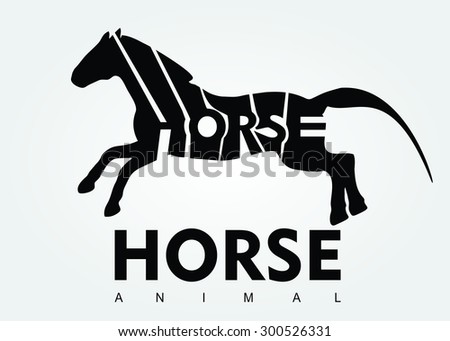 Horse typography, Horse animal