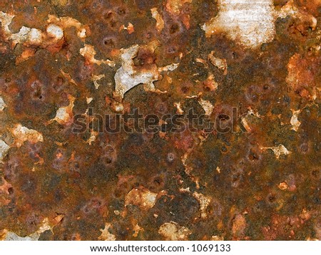 Stock macro photo of the texture of rusty painted metal.  Useful for layer masks or abstract backgrounds.