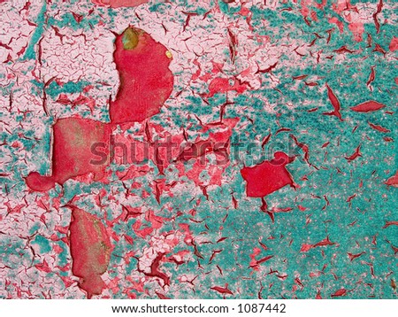 Stock macro photo of the texture of metal with peeling paint.  Useful for layer masks or abstract backgrounds.