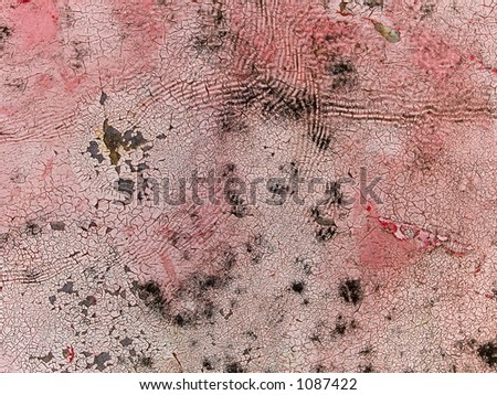 Stock macro photo of the texture of metal with peeling paint.  Useful for layer masks or abstract backgrounds.