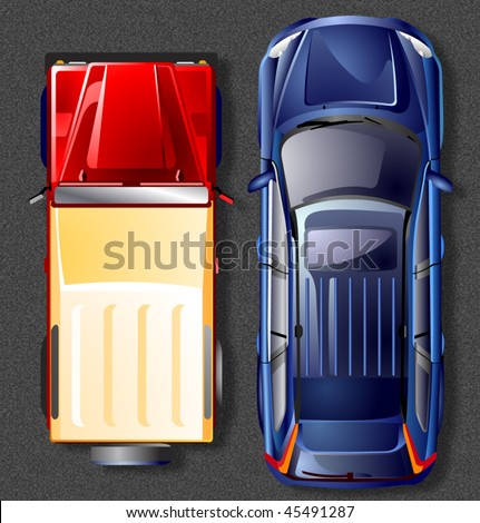 stock vector Vector offroad cars Top view Save to a lightbox