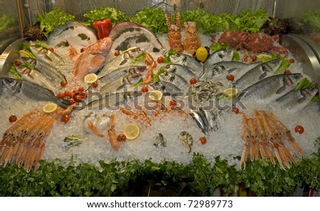 Frozen seafood decoration