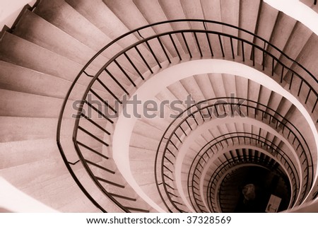 Spiral staircase reminding big eye.