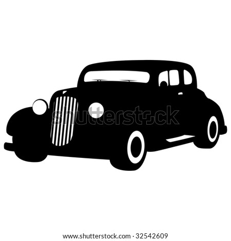 Black Gradiented Vintage Car, Vector Illustration - 32542609 : Shutterstock
