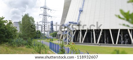 panoramic view of the lower part of the Emsland nuclear power plant in Lingen, Germany. It\'s a pressurized water reactor and operational since 1988.