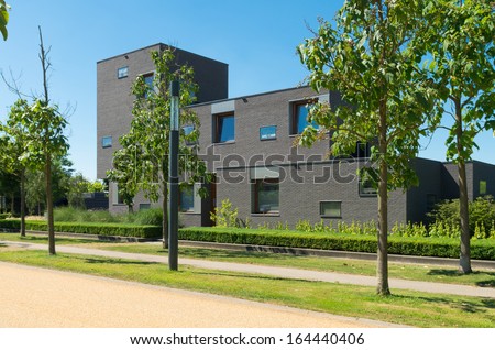 modern house in a green surrounding