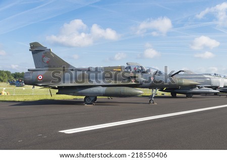 GILZE-RIJEN, NETHERLANDS - JUNE 21, 2014: French Mirage 2000 at the Royal Dutch Air Force Days 2014. The airbase was in 2 days visited by 245,000 visitors.