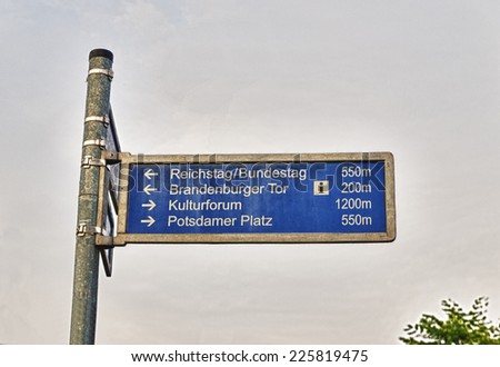 street sign in Ebert street, between Brandenburg gate and Potzdamer Platz station