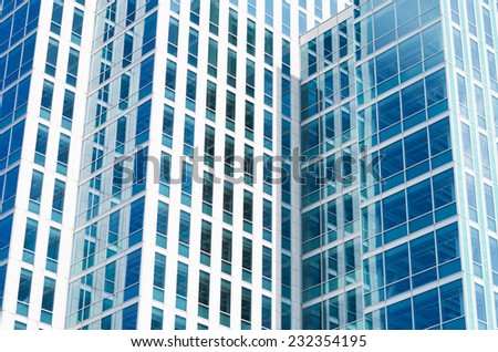 close-up of a modern skyscraper office building