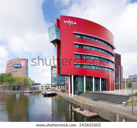 THE HAGUE, NETHERLANDS - SEPTEMBER 13, 2014: Exterior of the Vestia head office. Vestia is a large Dutch housing corporation. The foundation rents approximately 86,000 rental units.