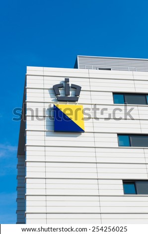ROTTERDAM - OCTOBER 4, 2014: Logo of Royal Boskalis Westminster NV. It is a leading global services provider operating in the dredging and inland infrastructure and offshore energy
