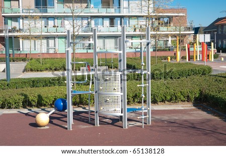 modern climbing frame on a kids playground