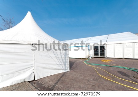 large white event tent for the annual carnival festivities in Oldenzaal, Netherlands
