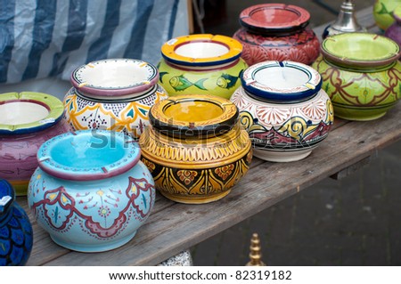 colorful traditional african ashtrays all handmade