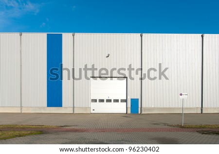 modern industrial unit with roller door