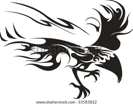 stock vector : stylized flying bird
