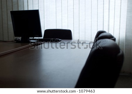 Empty office with computer
