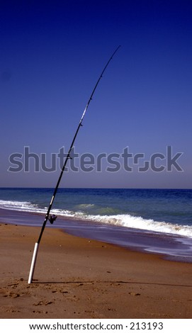 fishing rod on the beach