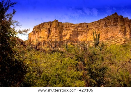 Superstition Mountains and surrounding desert plains