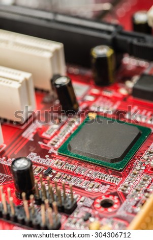 close up of computer main board