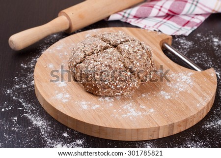 bread on a floured board