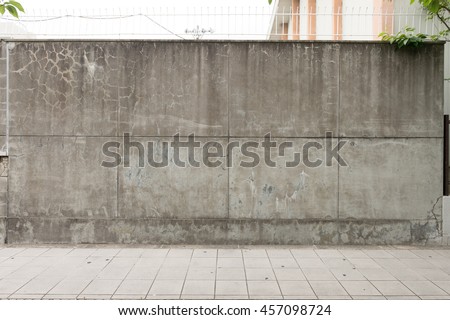 Urban background. Empty street wall and pavement