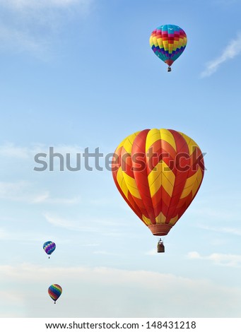 Hot air ballons and summer sky