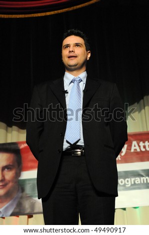 KAPOSVAR, HUNGARY - MARCH 24: Attila Mesterhazy, Hungarian Socialist Party\'s prime ministerial candidate speaks at the Kaposvar campaign program March 24, 2010 in Kaposvar, Hungary.
