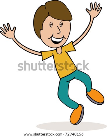 Cartoon Style Illustration Of A Boy Jumping. - 72940156 : Shutterstock