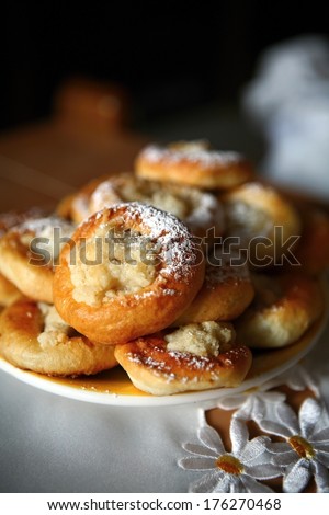 wedding sweets , wedding candy on a plate,cookies sprinkled with sugar