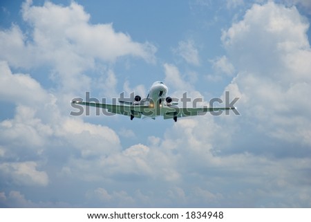 Large passenger plane attempting to land on Corfu island, Greece