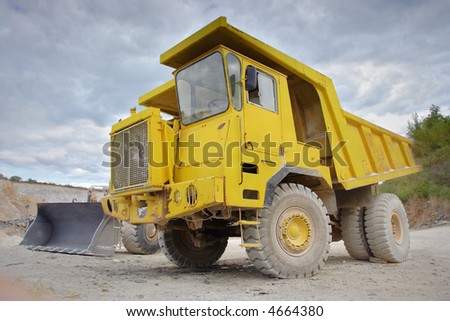 Dumper truck at a construction site